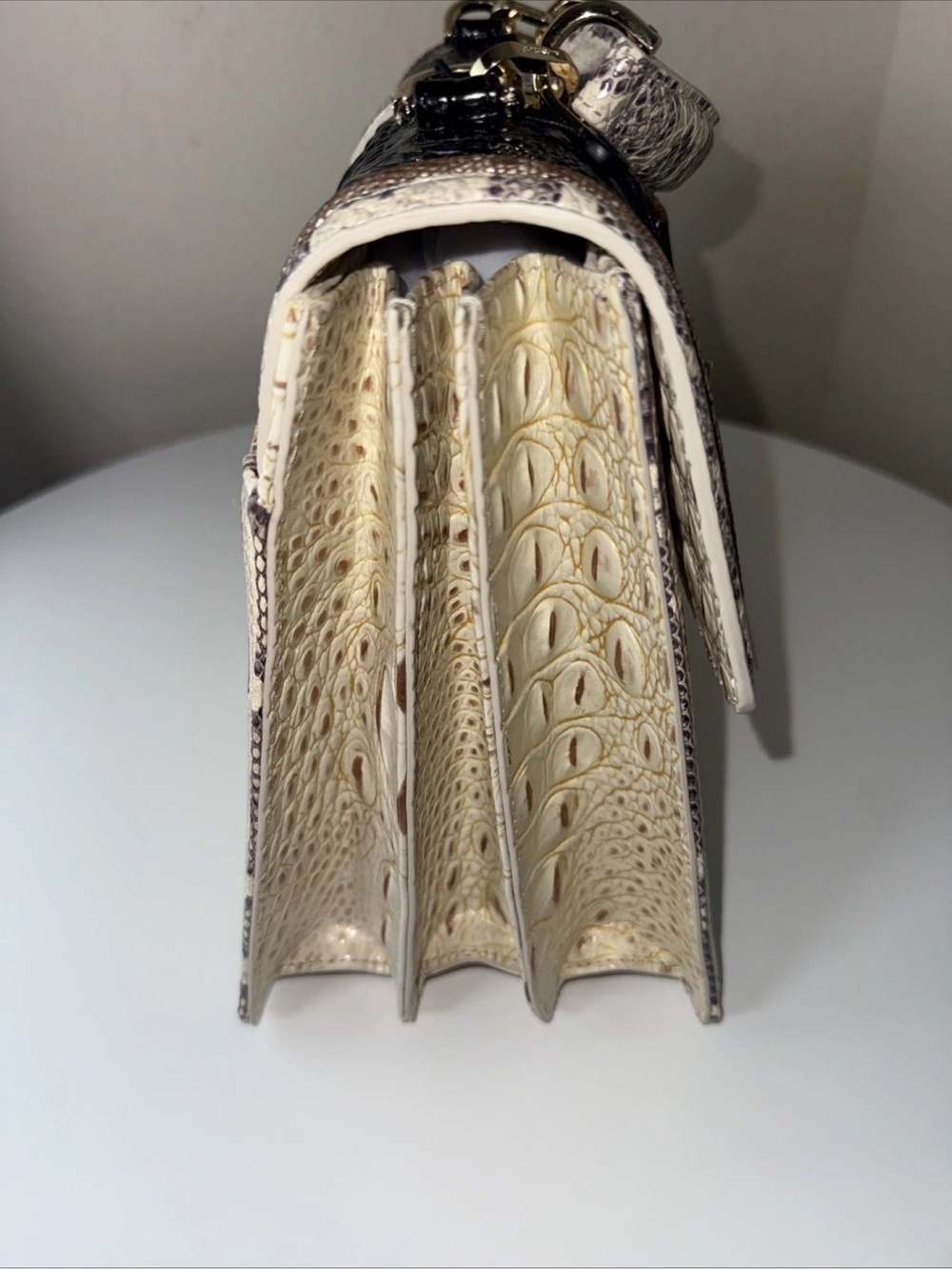 Brahmin Hallie Ivory Iguana Rockville Leather Satchel---NWT - Picture 4 of 10